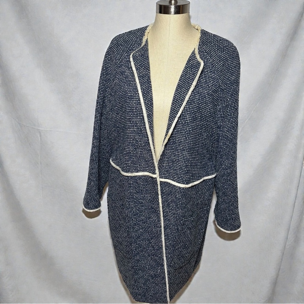 Boden Navy and White Tweed Jacket
